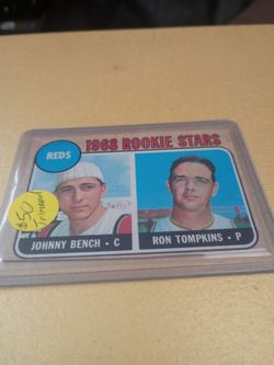 Johnny Bench Cincinnati Reds 1969 Topps All-Star Rookie #95 & 1968 Topps #247 "Reds Rookies" card