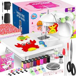 Brand New Compact Portable Sewing Machine for Beginners Kids, w Light, Foot Pedal, and 123pcs Kit