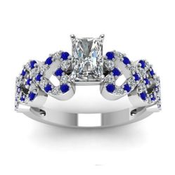 2.95ct White Sapphire Blue Heart Sterling Ring