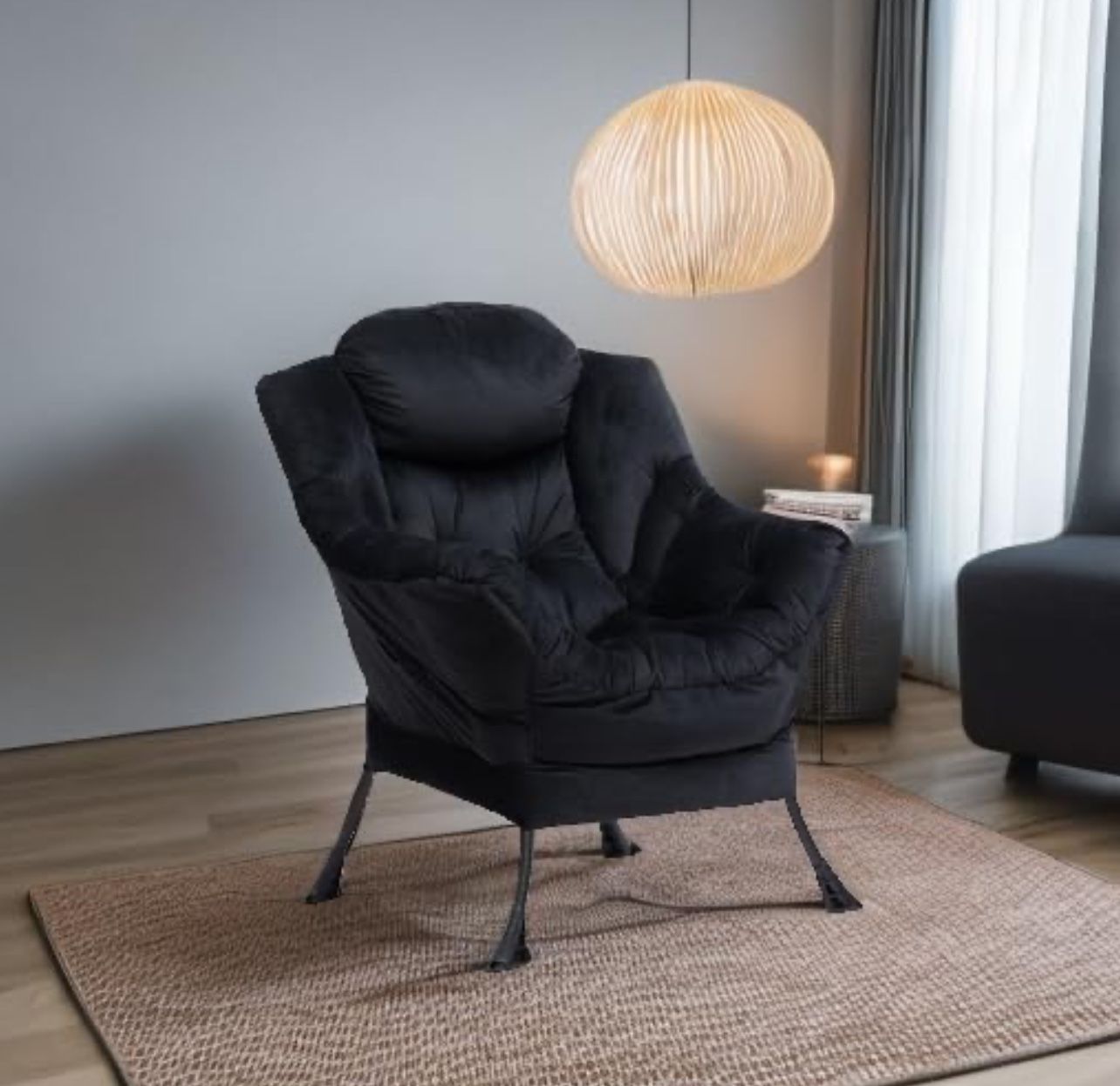 NEW IN BOX Black Oversized Cozy Arm Chair