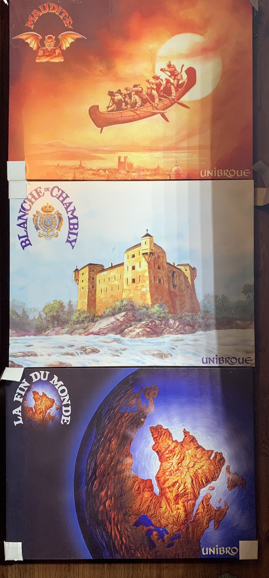 3 Unibroe beer picture poster frames $35