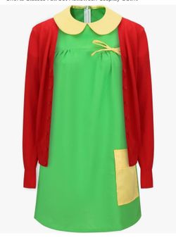 green emerald velvet dress Amazon.com: Halloween Womens 6 Piece La Chilindina Doll Collar Costume  Cosplay Green Dress with Red Cardigan Outfits XS : Clothing, Shoes & Jewelry