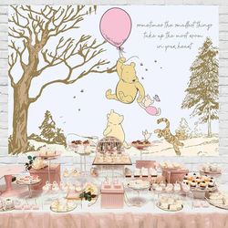Winnie The Pooh Baby Shower Items !! 6 Pictures, Frames And Backdrop New 