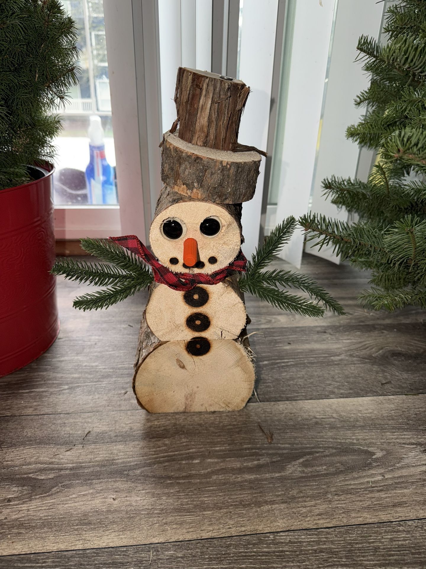 Hand made Wood snow man