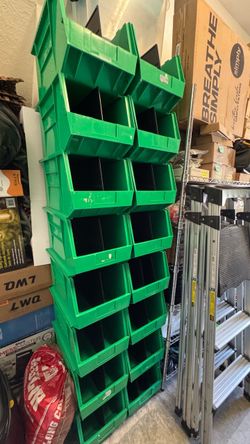 16 Heavy Duty Garage & Auto Shop Storage Bins – Large Stackable Parts Bins