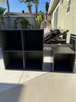 IKEA Dark Grey Storage Cube Set – (2) 4-Cube Organizers & (3) Single Cubes