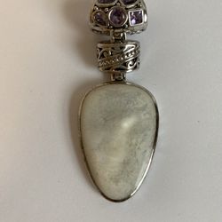 Silver 925 Pendant Stunning 🤩 with Gem stones, length 3” , weight 26.4 gram $230