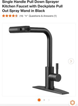 Black Single Handle Pull Down Kitchen Faucet