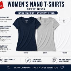 3 Women's Nano T-Shirts 100% Cotton