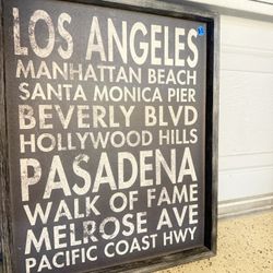 Stupell Industries Los Angeles Landmark Typography Framed Wall Art 
