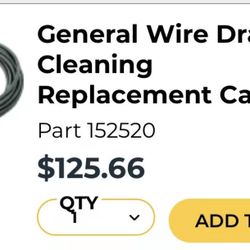 General Wire 35HE2 Drain Cleaning Replacement Cable - Part 152520, Heavy Dut