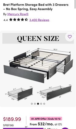 Bed platform with storage - 3 drawers