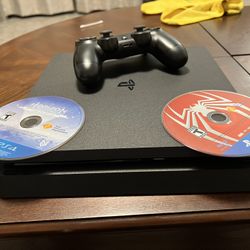 PS4 Slim 1TB Console, Controller and Games