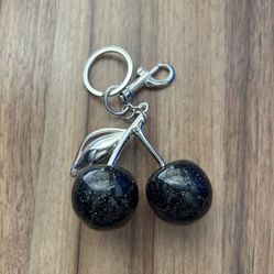Coach Cherry Charm Keychain In Black