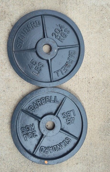 210lbs Total Weight Olympic Barbell Plate Set 2in. Holes