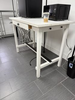Tall White Desk 