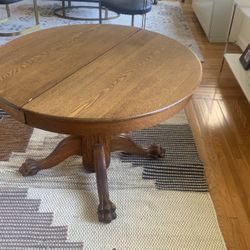42” Oak Claw Table Needs an Updated White Paint Look