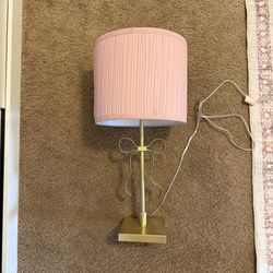 Pink And Gold Bow Lamp