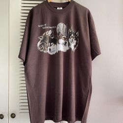 Vintage Wolf Voice Of Native America Nature Graphic T-shirt