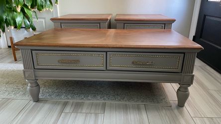 Refinished Coffee Table and End Tables Set