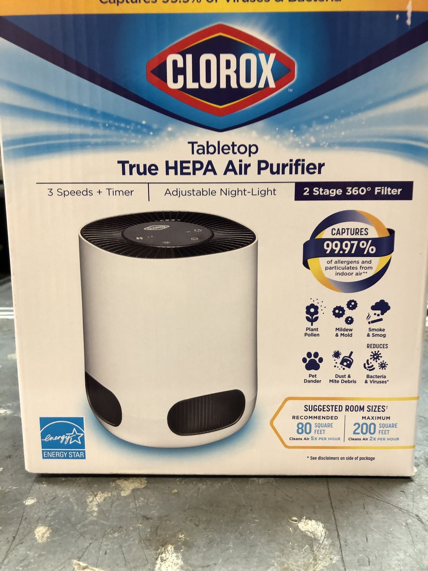 Clorox Hepa Air Purifier Table Top