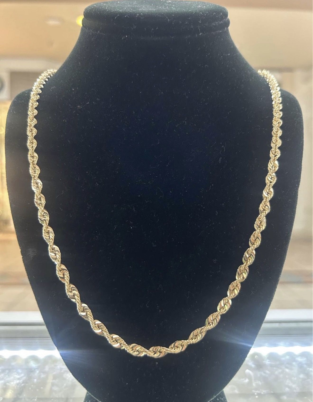 10k Real Gold Rope Chain 5mm 24 inch