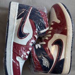 Jordan Air Jordan 1 Mid SE USA Women's Sneakers Gym Red Navy Leather DQ7648-600