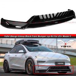 25-26 Tesla Model Y Juniper Gloss Black Front Bumper Lip