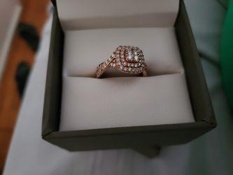 1 carat 14k womens rose gold wedding set