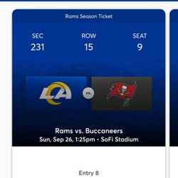 Rams Vrs Buccaneers  2 Seats