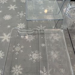 Clear Pantry & Fridge Organizer Set + Measuring Cup – Like New