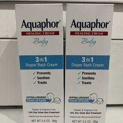 Aquaphor Baby Diaper Rash Cream with Zinc Oxide, Hypoallergenic, Paraben and Fragrance Free, 3.5 oz