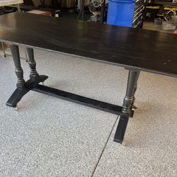 Black Solid Oak Dining Table