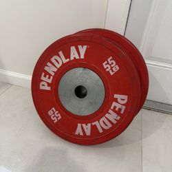 Pair of 55# Pendlay Bumper Plates