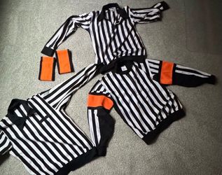 Hockey Referee Jerseys with Orange Armbands – Set of 3