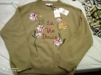 La Vie Douce Floral Embroidered Knit Sweater