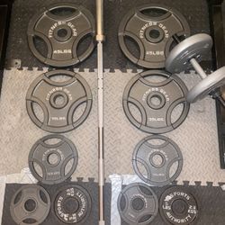 Olympic Weight Set With Barbell And Dumbbell