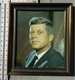 13w x 19h x 1d Vintage Framed John F. Kennedy Portrait by Yousuf Karsh