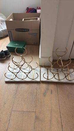 Brass wine bottle holders