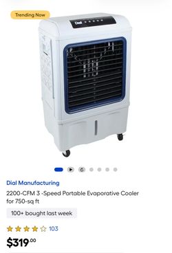 2200-CFM 3 - Speed Portable Evaporative Cooler for 750-sq ft