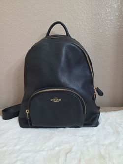 Coach Black Pebble Leather Backpack