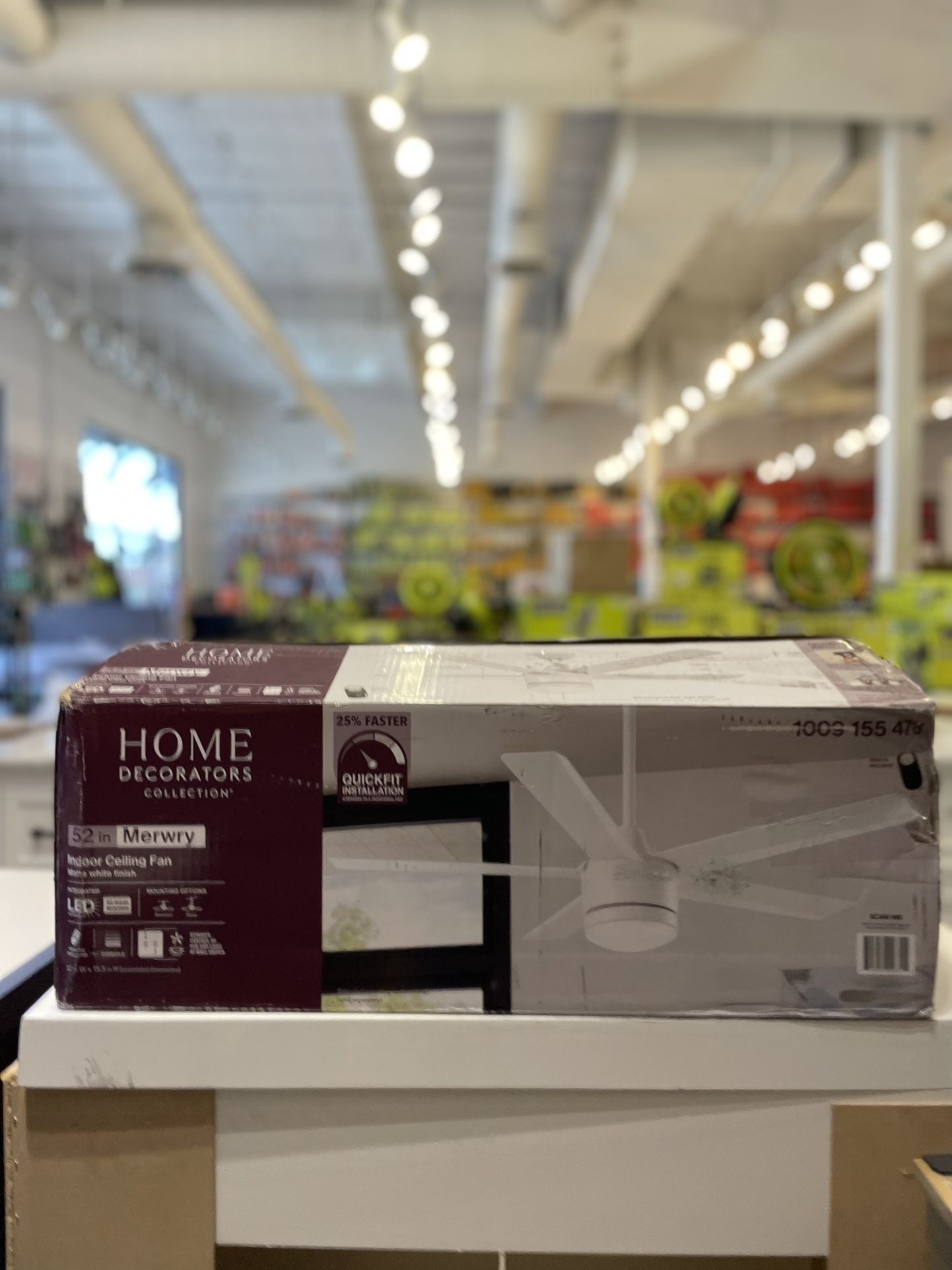 Home Decorators Collection Merwry 52 in. Intergrated LED Matte White Ceiling Fan With Light And Remote Control