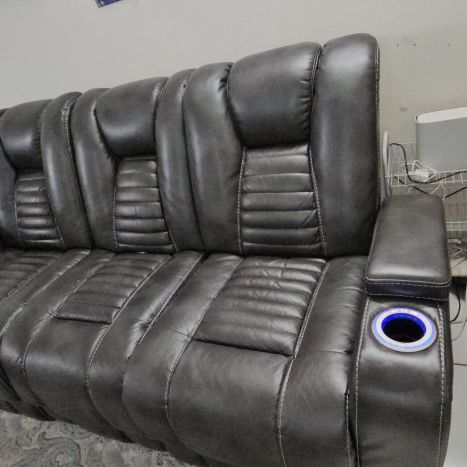 Dual Power Reclining Sofa With Storage,Head Support
