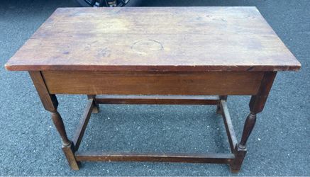 Antique Wood Side Table with Turned Legs