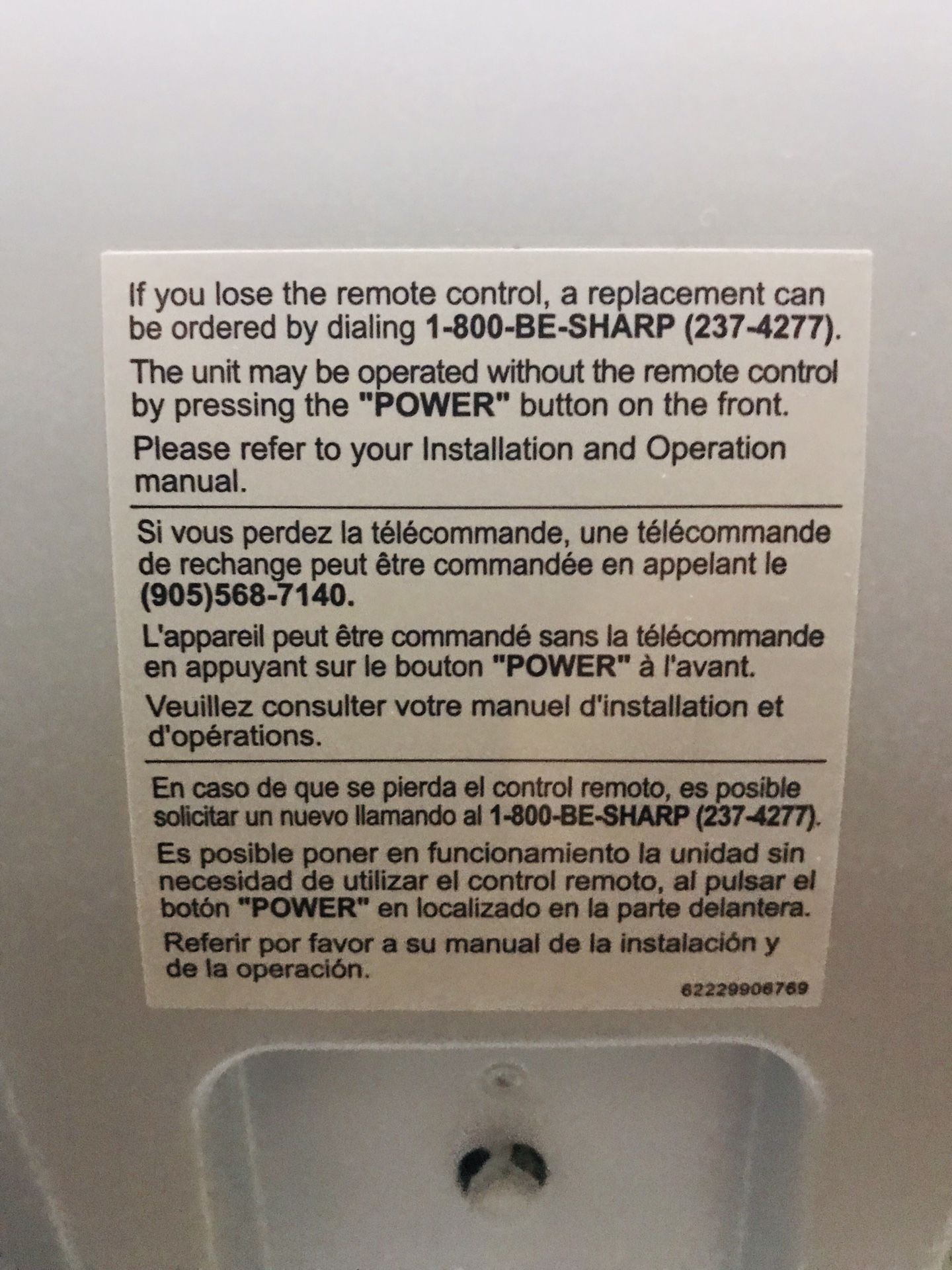 Sharp Portable Air Conditioner. Ion Conditioner. Model CV2P10SC. 10500