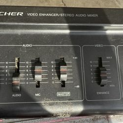 Archer Video Enhancer / Stereo Audio Mixer (Cat. No. 15-1961) Vintage audio/video mixer from Radio Shack. Features controls for music, microphone, aud