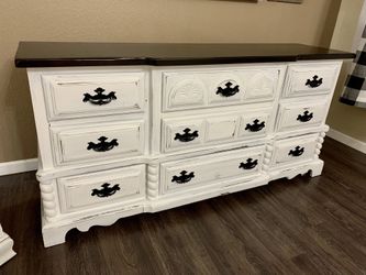 Farmhouse bedroom set dresser tall boy chest of drawers buffet tv stand  white espresso black for Sale in Avondale, AZ - OfferUp