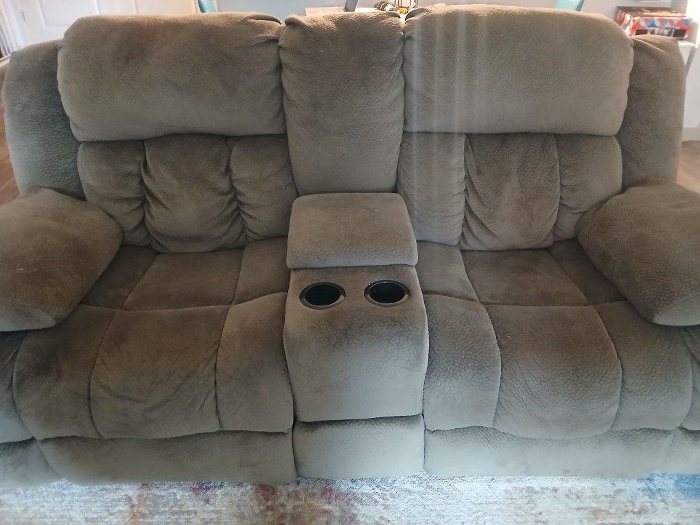 Brown Two Recliner Loveseat