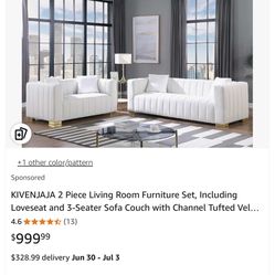 Selling White Sofa And Love Seat Set 