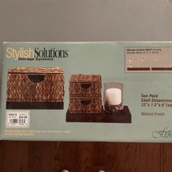 Walnut Finish Shelves